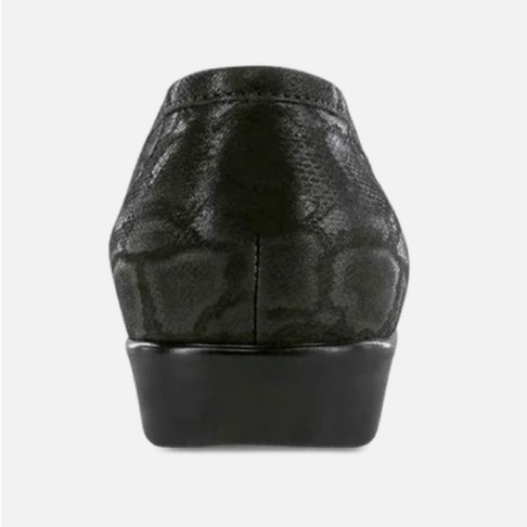 SAS Black Leather snake print Loafers Comfortable Flats - Picture 5 of 8